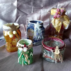 Upcycling Windlicht Weihnachten – Dekoration mit Serviettentechnik