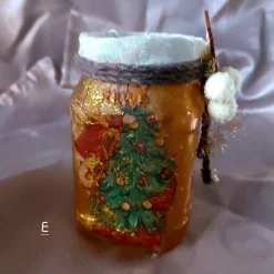 Upcycling Windlicht Weihnachten – Dekoration mit Serviettentechnik