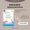 Urkunde Meerjungfrau | Unterwasserparty | Meerjungfrau Urkunden A4 | Urkunden ausdrucken | Kindergeburtstag | Mitgebsel