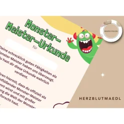 Urkunde Monster | Monsterparty | Monster Urkunden A4 | Urkunden ausdrucken | Kindergeburtstag | Mitgebsel Kinder