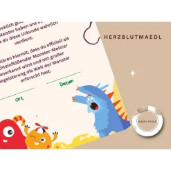 Urkunde Monster | Monsterparty | Monster Urkunden A4 | Urkunden ausdrucken | Kindergeburtstag | Mitgebsel Kinder
