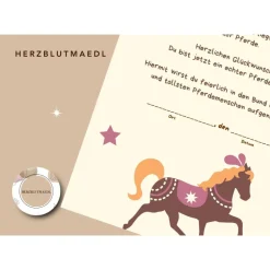 Urkunde Pferd | Pferdeparty | Pferdemensch Urkunden A4 | Urkunden ausdrucken | Kindergeburtstag | Mitgebsel Kindergeburt