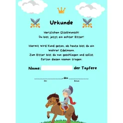 Urkunde Ritter | Schatzsuche | Ritter Urkunden A4 | Urkunden ausdrucken | Kindergeburtstag | Mitgebsel Kindergeburtstag