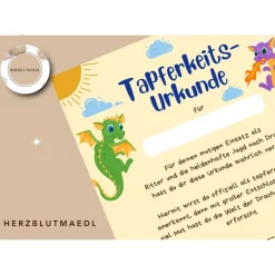 Urkunde Ritter und Drachen | Drachenparty | Ritter Urkunden A4 | Urkunden ausdrucken | Kindergeburtstag | Mitgebsel Kind