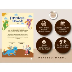 Urkunde Ritter und Drachen | Drachenparty | Ritter Urkunden A4 | Urkunden ausdrucken | Kindergeburtstag | Mitgebsel Kind