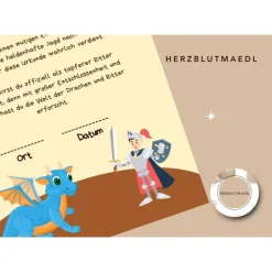 Urkunde Ritter und Drachen | Drachenparty | Ritter Urkunden A4 | Urkunden ausdrucken | Kindergeburtstag | Mitgebsel Kind