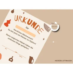 Urkunde zum Ausdrucken - Töpfern mit Kindern Set | Perfektes Mitgebsel für den Kindergeburtstag
