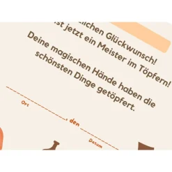 Urkunde zum Ausdrucken - Töpfern mit Kindern Set | Perfektes Mitgebsel für den Kindergeburtstag
