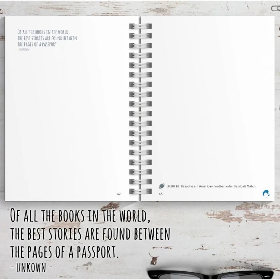 USA Reisetagebuch zum selberschreiben / als Abschiedsgeschenk - DIN A5 mit interaktiven Aufgaben & Reise-Zitaten