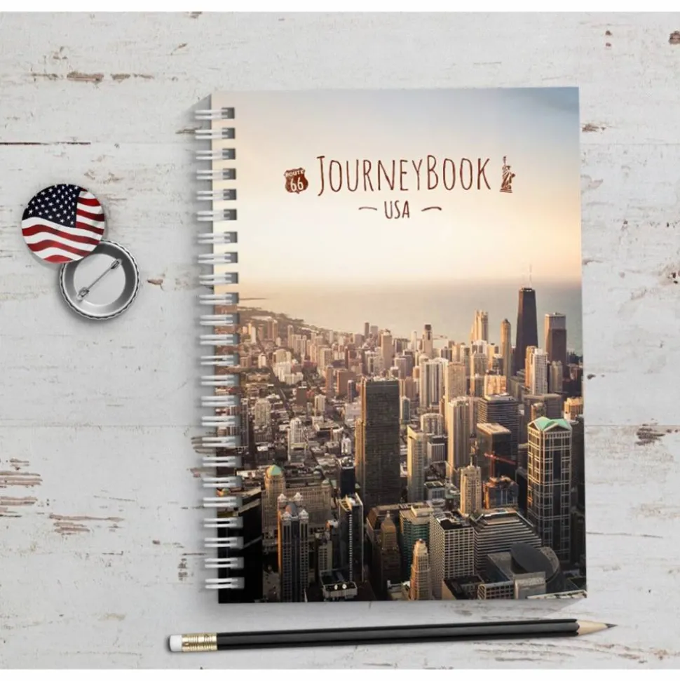 USA Reisetagebuch zum selberschreiben / als Abschiedsgeschenk - DIN A5 mit interaktiven Aufgaben & Reise-Zitaten