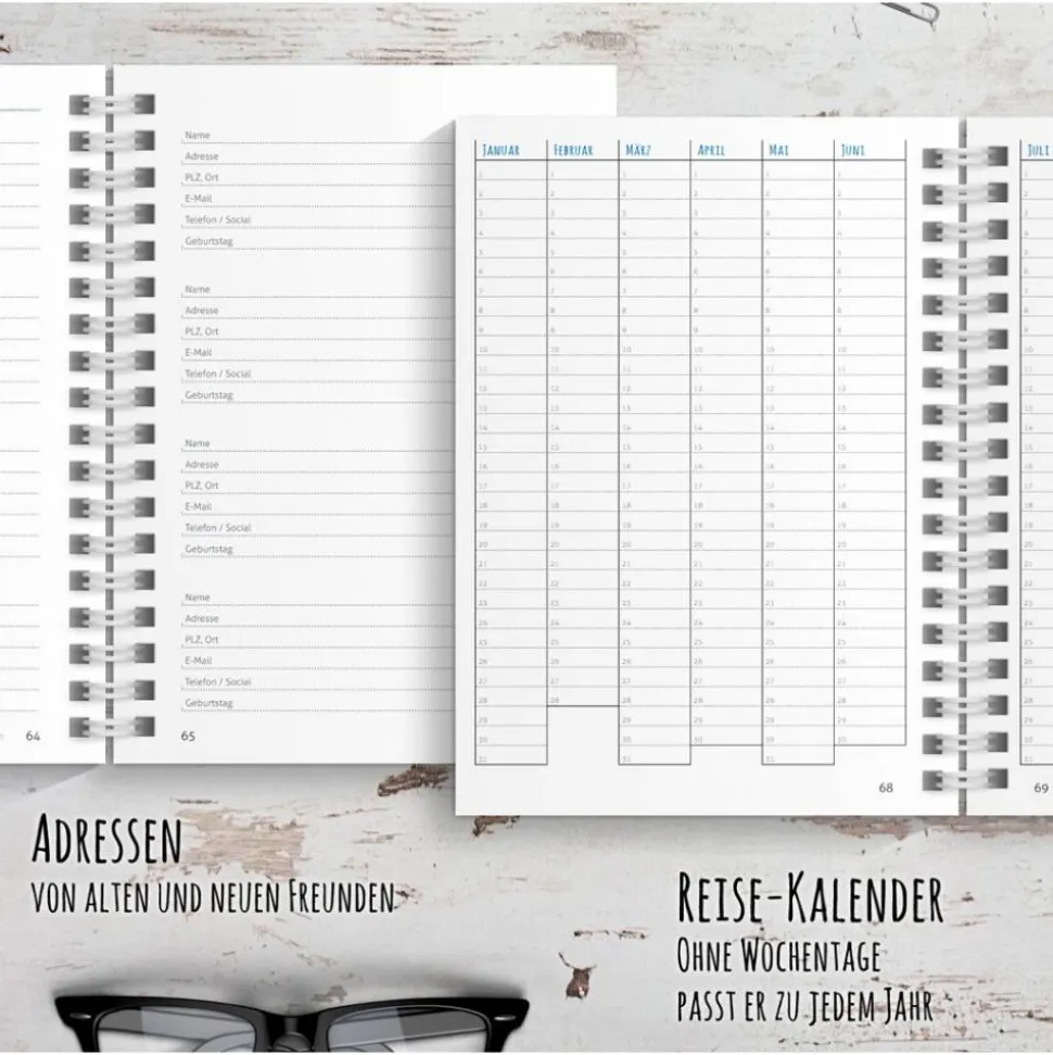 USA Reisetagebuch zum selberschreiben / als Abschiedsgeschenk - DIN A5 mit interaktiven Aufgaben & Reise-Zitaten