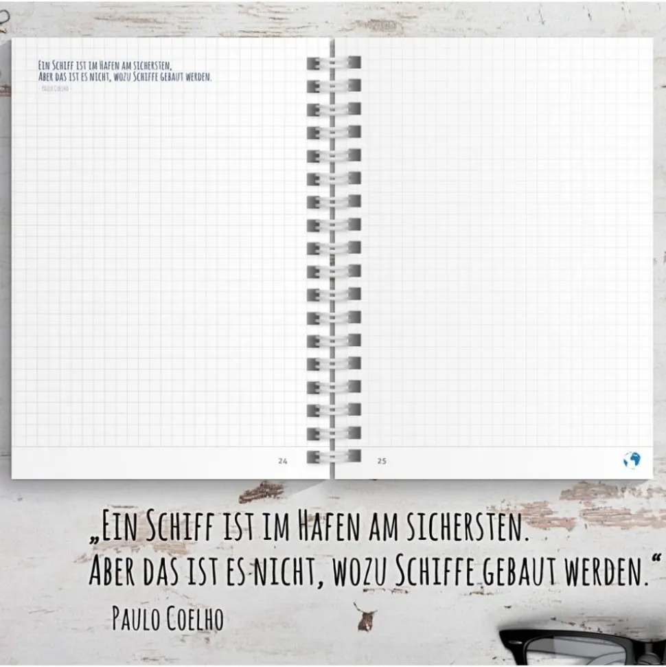 USA Reisetagebuch zum selberschreiben / als Abschiedsgeschenk - DIN A5 mit interaktiven Aufgaben & Reise-Zitaten