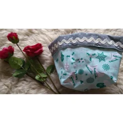 Utensilo mit weihnachtlichen Motiven – vielseitiger Stoffkorb aus Baumwolle, 16x14x16 cm