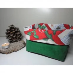 Utensilo "Natale" aus Baumwolle grün/ bunt