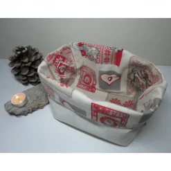 Utensilo "Natale" aus Baumwolle bunt/ beige