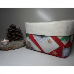 Utensilo "Natale Regalo" aus Baumwolle bunt/ beige