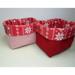 Utensilo "Stella" Wachstuch Baumwolle rot Unikat