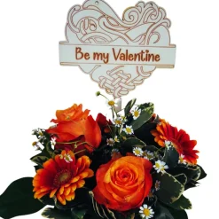 Valentinsgeschenk: Monogramm-Herzaufhänger oder Blumenstecker mit Schriftzug