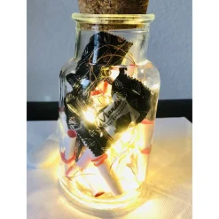 Valentinsglas, Sprücheglas, Freundschaftsgeschenk - Dekoglas mit 24 Sprüchen und mit Beleuchtung