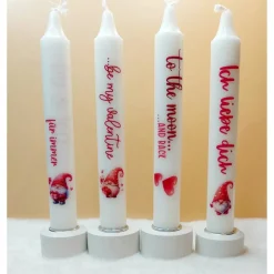 Valentinskerze mit Spruch I Liebeskerze I Geschenk I Be my Valentine I Ich liebe Dich I Dekokerze I handverziert