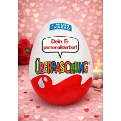 Valentinstag Geschenk personalisiertes XXL Überraschungsei | Ü-Ei mit Namen | Geschenk für Sie & Ihn