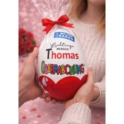 Valentinstag Geschenk personalisiertes XXL Überraschungsei | Ü-Ei mit Namen | Geschenk für Sie & Ihn