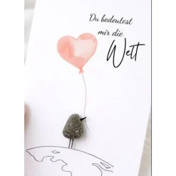 Valentinstag Karte – Du bedeutest mir die Welt | Handgemacht & einzigartig
