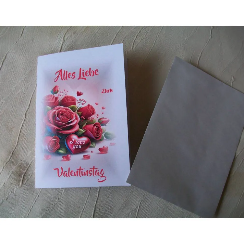 Valentinstagkarten, Liebeskarte, Karte zum Valentinstag, Glückwunschkarte