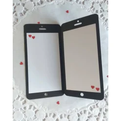 Valentinstagskarte Handyformat – Liebevolle Klappkarte zum Valentinstag 7,5 x 15 cm