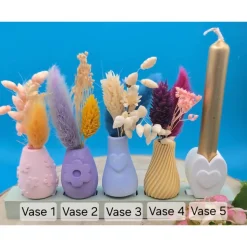 Vasen Steckerchen Pastell – Handgemachte Deko zum Sammeln & Verschenken  inklusive passende Blümchen