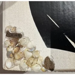 Vater Geschenk personalisiert – Maritime Deko Holzhäuser mit Gravur & Treibholz, Unikat 20x14x4 cm