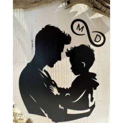 Vater Geschenk personalisiert – Maritime Deko Holzhäuser mit Gravur & Treibholz, Unikat 20x14x4 cm