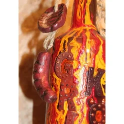Vatertagsgeschenk Geldgeschenk GRILLKÖNIG Acrylfarben auf einer Flasche Geschenk Wohndeko Upcycling Unikat