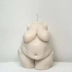 Vegane Sojawachs Körperkerze, Dicker Frauen Torso, Frauenfigur, Kurvige Skulptur, Body positivity, Lustiges Geschenk