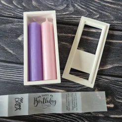 Verpackung für 2 kurze Stabkerzen, Geschenkverpackung, Kerzendoppel, Stabkerzen Zweierpack