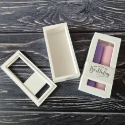 Verpackung für 2 kurze Stabkerzen, Geschenkverpackung, Kerzendoppel, Stabkerzen Zweierpack