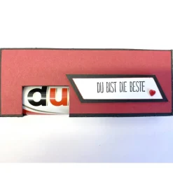 Verpackung für 2 Stück Schokoriegel, ein schönes Geschenk aus Papier, auch als Tischgoodie zu verwenden