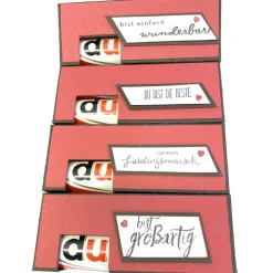 Verpackung für 2 Stück Schokoriegel, ein schönes Geschenk aus Papier, auch als Tischgoodie zu verwenden