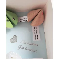 Verpackung für Geldgeschenk – Geschenkbox mit Glückskeksen & Sichtfenster | Handgemachte Geschenkverpackung