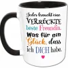 Verrückte beste Freundin Tasse, lustige Geschenke für Freundin, Geburtstagsgeschenk beste Freundin, Glück Dich zu haben Spruch