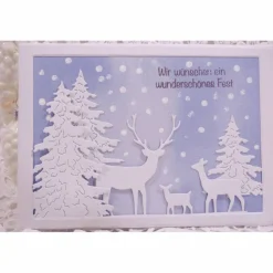 Versandfertig Elegant in weiß-blau Weihnachts Karte mit kühlen Winterfarben