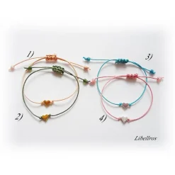 Verstellbares Freundschaftsarmband mit Herz - Jungessellenabschied, Hochzeit, Geschenk Freundin,Trauzeugin - modisch,trendy,zart,verspielt - oliv,dunkeltürkis,apricot,rosa