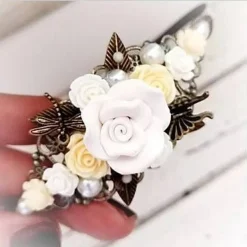 verzierter Haarreif,  Harreif, Haarschmuck,Hochzeit, Fest, Blüten, Schmetterling, Libelle, Rosen