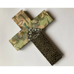 Verziertes Holzkreuz als Geschenk für Geburt, Taufe, Kommunion oder Konfirmation, Verziertes Holzkreuz