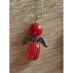 vier Weihnachtsbaumanhänger Engel - rot