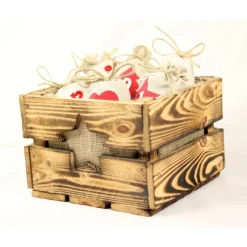 Vintage Adventskiste Rustikale Holzkiste mit Stern für Adventsgeschenke Adventskalender aus Holz Geschenkekiste Weihnachten Deko Geschenk