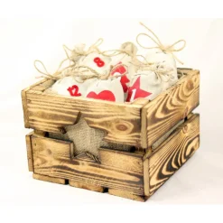 Vintage Adventskiste Rustikale Holzkiste mit Stern für Adventsgeschenke Adventskalender aus Holz Geschenkekiste Weihnachten Deko Geschenk