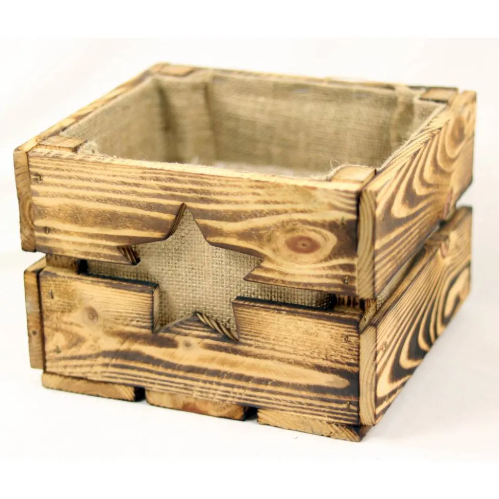 Vintage Adventskiste Rustikale Holzkiste mit Stern für Adventsgeschenke Adventskalender aus Holz Geschenkekiste Weihnachten Deko Geschenk