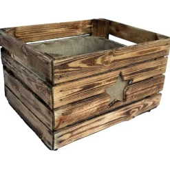 Vintage Adventskiste Weihnachtskiste Rustikale Holzkiste für Adventsgeschenke Tischdeko Geschenke Weihnachten Adventskalender aus Holz Deko