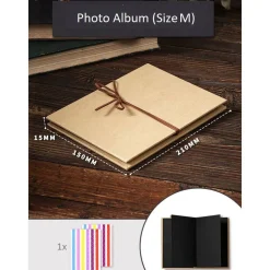 Vintage Fotoalbum 34 Seiten zum Einkleben – Kreatives Album zum Selbstgestalten, Geschenk für Geburtstag & Weihnach